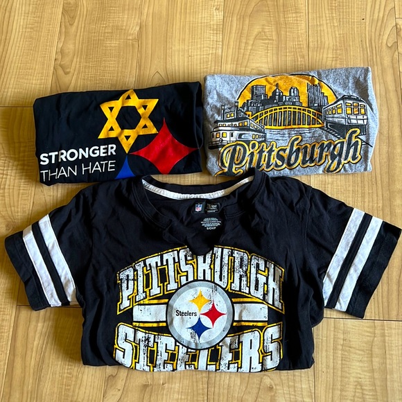 NFL Tops - (3) size S womens Steelers shirts